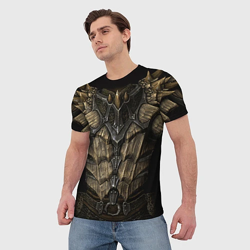 Мужская футболка Драконья чешуйчатая броня из SKYRIM / 3D-принт – фото 3