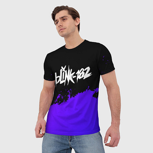 Мужская футболка Blink 182 Purple Grunge / 3D-принт – фото 3