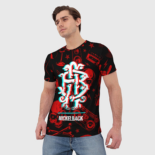 Мужская футболка Nickelback Rock Glitch / 3D-принт – фото 3