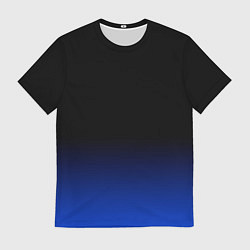 Футболка мужская Черный с синим градиент, цвет: 3D-принт