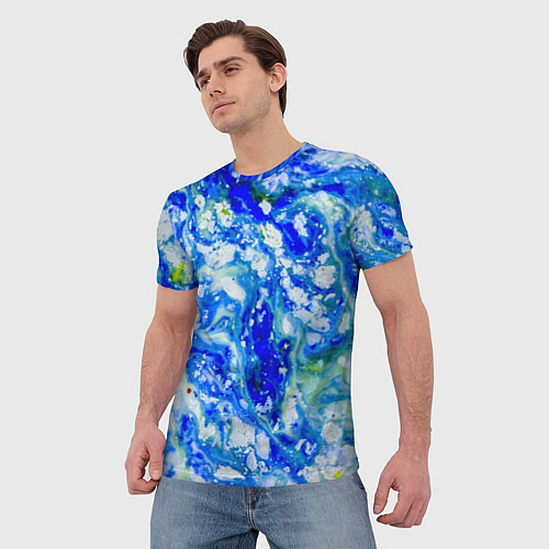 Мужская футболка Снег На Красках / 3D-принт – фото 3