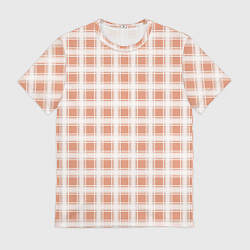 Футболка мужская Light beige plaid fashionable checkered pattern, цвет: 3D-принт