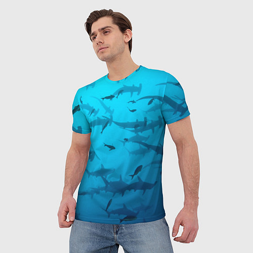 Мужская футболка Акулы - океан / 3D-принт – фото 3