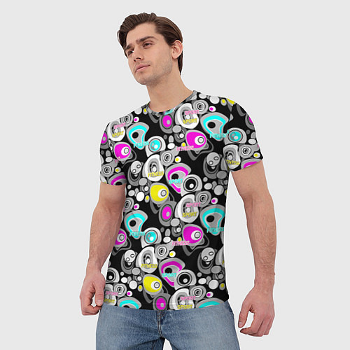 Мужская футболка Sport and fitness dark background / 3D-принт – фото 3