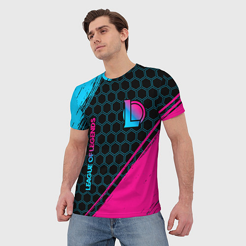 Мужская футболка League of Legends Neon Gradient / 3D-принт – фото 3