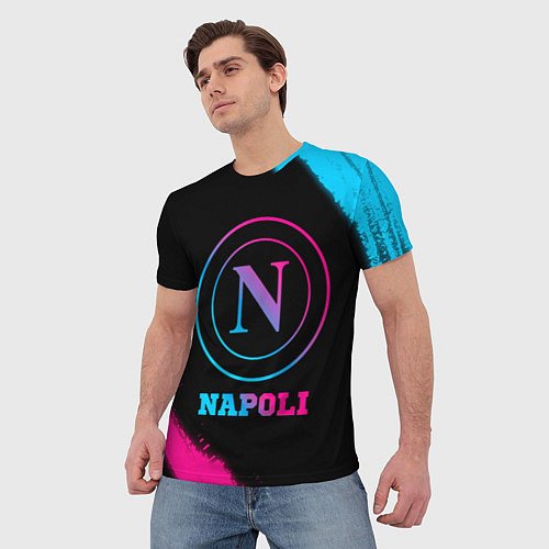 Мужская футболка Napoli FC Neon Gradient / 3D-принт – фото 3