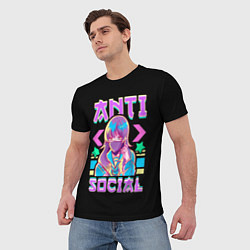 Футболка мужская Anti Social Антисоциальный, цвет: 3D-принт — фото 2