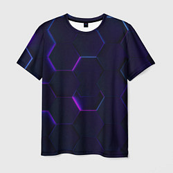 Футболка мужская Фигурный фиолетовый фон, цвет: 3D-принт