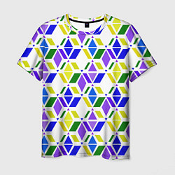 Футболка мужская Разноцветный неоновый геометрический узор, цвет: 3D-принт