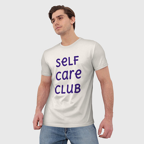 Мужская футболка Self care club / 3D-принт – фото 3