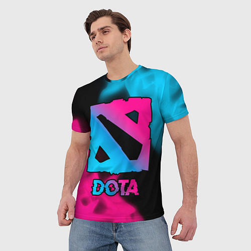 Мужская футболка Dota Neon Gradient / 3D-принт – фото 3