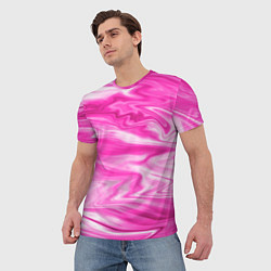 Футболка мужская Розовая мраморная текстура, цвет: 3D-принт — фото 2
