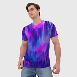 Футболка мужская Purple splashes, цвет: 3D-принт — фото 2