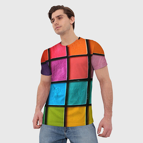 Мужская футболка Абстрактный набор красок-паттернов / 3D-принт – фото 3