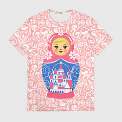Футболка мужская Матрешка в узорах, цвет: 3D-принт
