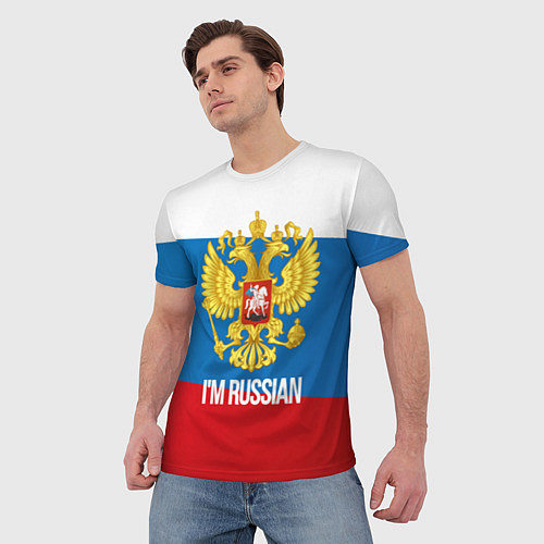 Мужская футболка Im Russian / 3D-принт – фото 3