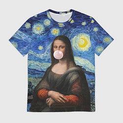 Футболка мужская Мона Лиза Приколы - Звездная ночь, цвет: 3D-принт