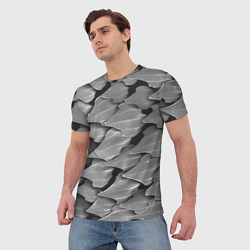Мужская футболка Кожа акулы - броня / 3D-принт – фото 3