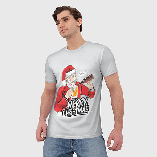 Мужская футболка Не грусти Санта, накати / 3D-принт – фото 3