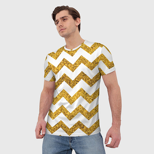 Мужская футболка Зигзаг паттерн - геометрия / 3D-принт – фото 3