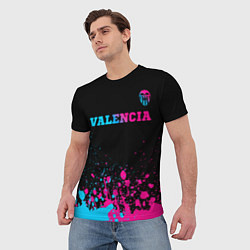 Футболка мужская Valencia - neon gradient: символ сверху, цвет: 3D-принт — фото 2