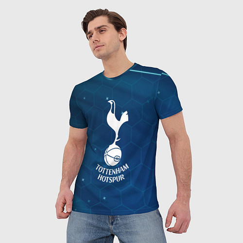 Мужская футболка Tottenham hotspur Соты абстракция / 3D-принт – фото 3