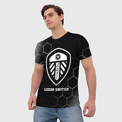 Футболка мужская Leeds United sport на темном фоне, цвет: 3D-принт — фото 2