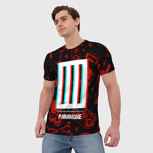 Мужская футболка Paramore rock glitch / 3D-принт – фото 3