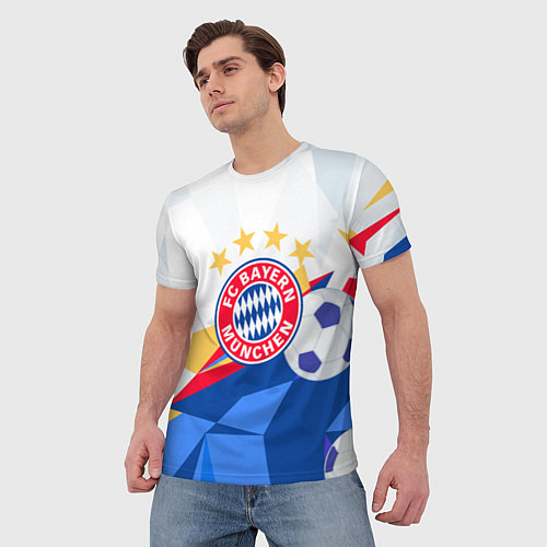 Мужская футболка Bayern munchen Абстракция геометрии / 3D-принт – фото 3