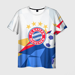 Футболка мужская Bayern munchen Абстракция геометрии, цвет: 3D-принт