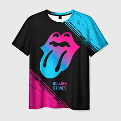 Футболка мужская Rolling Stones - neon gradient, цвет: 3D-принт