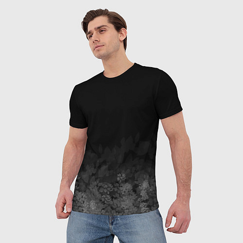Мужская футболка Листва на темном фоне / 3D-принт – фото 3