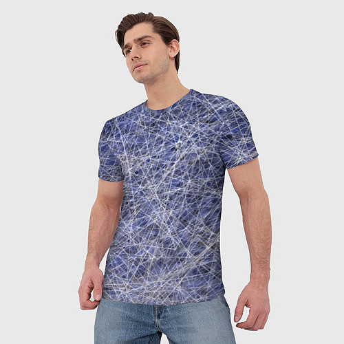 Мужская футболка Паттерн из хаотичных линий - экспрессия / 3D-принт – фото 3
