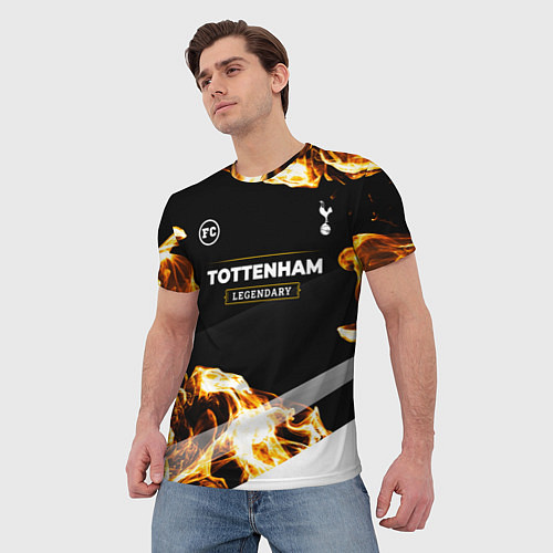 Мужская футболка Tottenham legendary sport fire / 3D-принт – фото 3