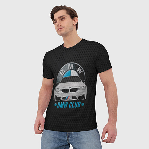 Мужская футболка BMW club carbon / 3D-принт – фото 3