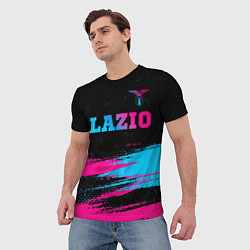 Футболка мужская Lazio - neon gradient: символ сверху, цвет: 3D-принт — фото 2