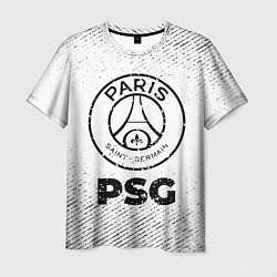 Футболка мужская PSG с потертостями на светлом фоне, цвет: 3D-принт