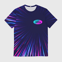 Футболка мужская Land Rover neon speed lines, цвет: 3D-принт