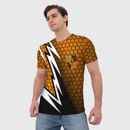 Мужская футболка Порше - Кибер-броня / 3D-принт – фото 3