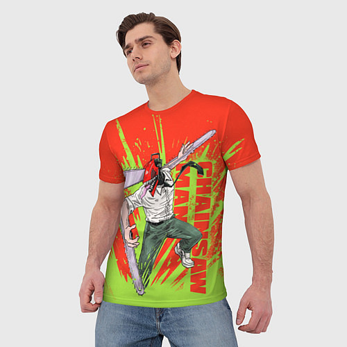 Мужская футболка Человек-бензопила : Дэндзи резня / 3D-принт – фото 3