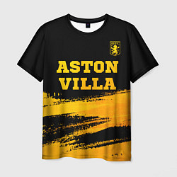 Футболка мужская Aston Villa - gold gradient: символ сверху, цвет: 3D-принт
