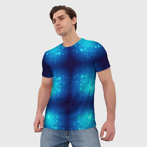 Мужская футболка Неоновые проводники - схемы / 3D-принт – фото 3