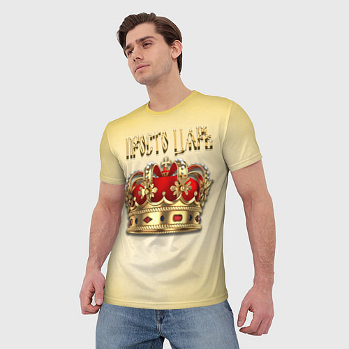 Мужская футболка Просто Царь - золотая корона / 3D-принт – фото 3