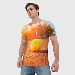 Футболка мужская Теннис - рассвет, цвет: 3D-принт — фото 2