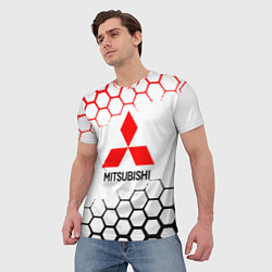 Футболка мужская Mitsubishi - логотип, цвет: 3D-принт — фото 2