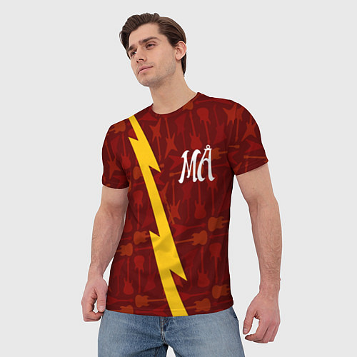 Мужская футболка Maneskin гитары и молния / 3D-принт – фото 3