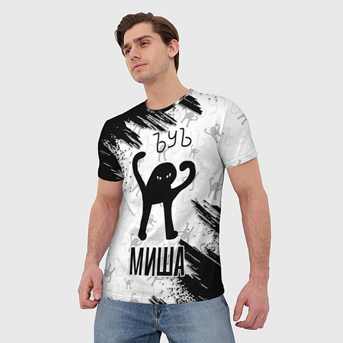 Мужская футболка Кот ъуъ Миша / 3D-принт – фото 3