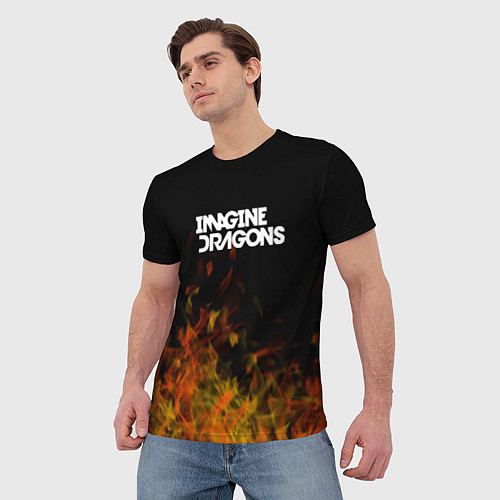 Мужская футболка Imagine Dragons - пламя / 3D-принт – фото 3