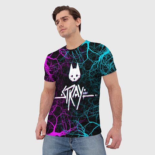 Мужская футболка Stray - neon / 3D-принт – фото 3