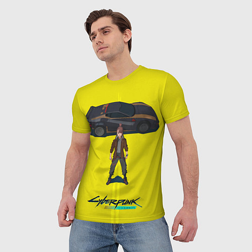 Мужская футболка Киберпанк Бегущий по краю арт / 3D-принт – фото 3